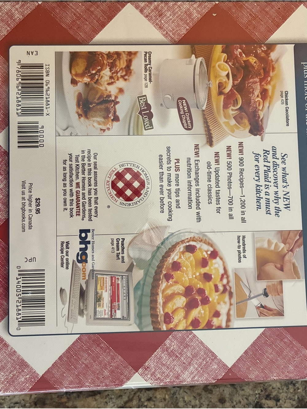 Vintage Better Homes and Gardens Cookbook with Red Plaid and Blue Banner New - Picture 2 of 3